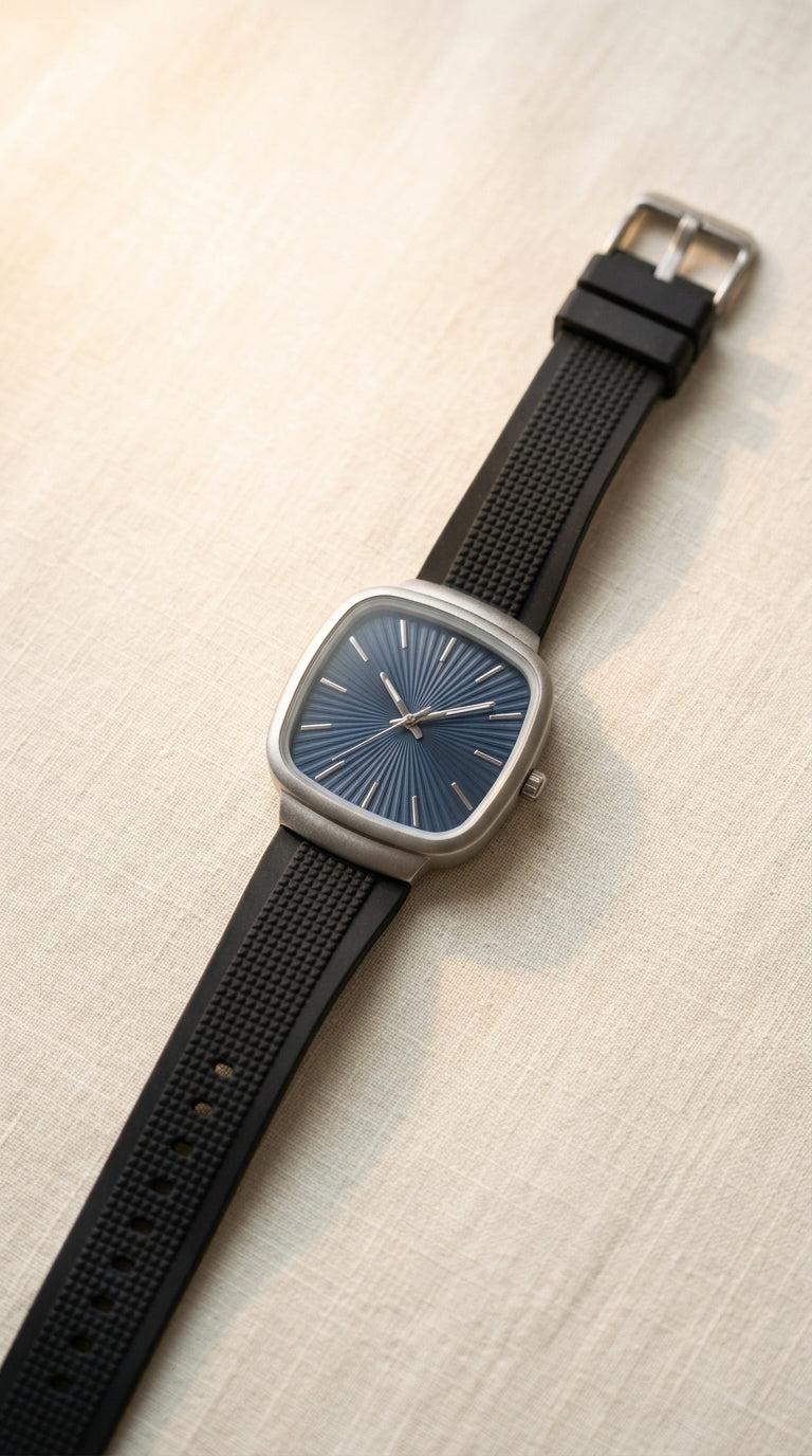 Luxury Rado Style Slim Cushion Case Royal Blue Dial Unisex Watch