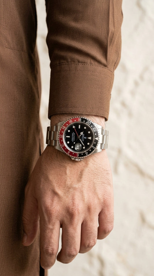 Luxury GMT Pepsi Red & Blue Bezel Stainless Steel Men's Watch