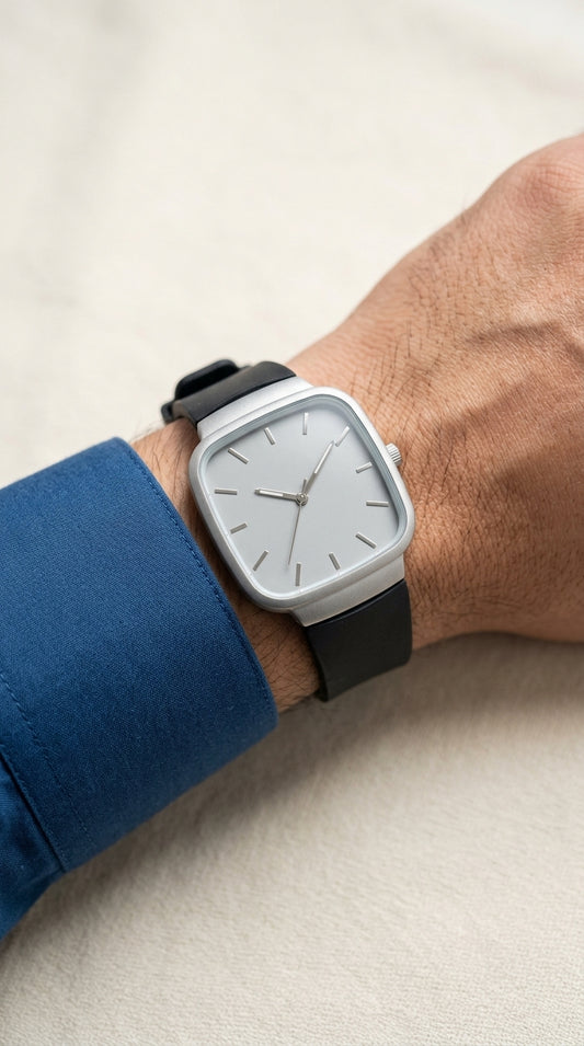 Luxury Rado Style Slim Cushion Case Silver Dial Unisex Watch