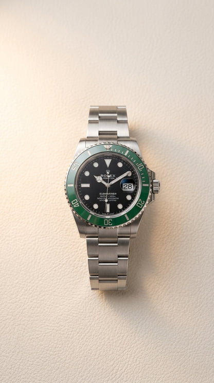 Luxury Green Bezel Black Dial Stainless Steel Men's Diver Watch