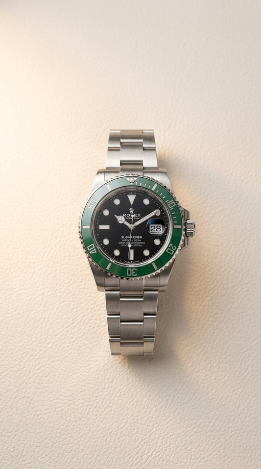 Luxury Green Bezel Black Dial Stainless Steel Men's Diver Watch