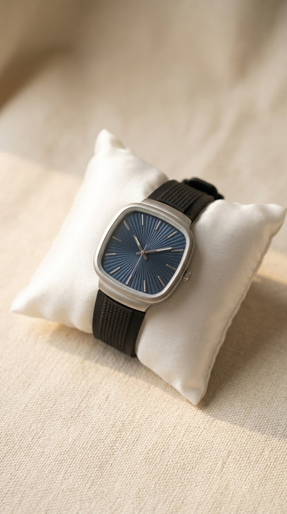 Luxury Rado Style Slim Cushion Case Royal Blue Dial Unisex Watch