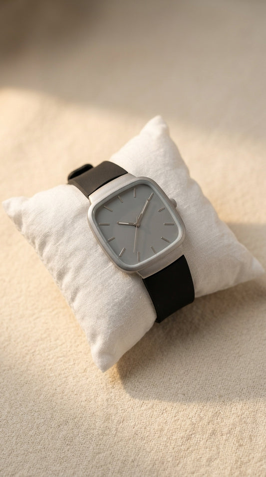 Luxury Rado Style Slim Cushion Case Silver Dial Unisex Watch