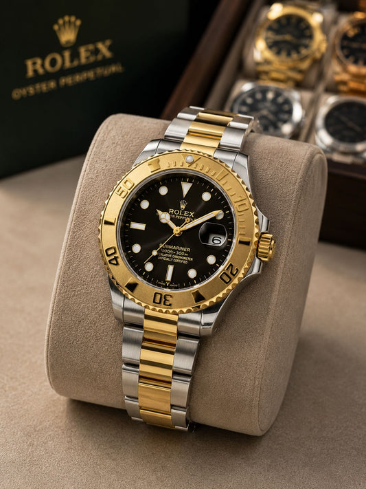 Rolex Submariner Date Two-Tone Gold & Steel Black Dial Men's Watch