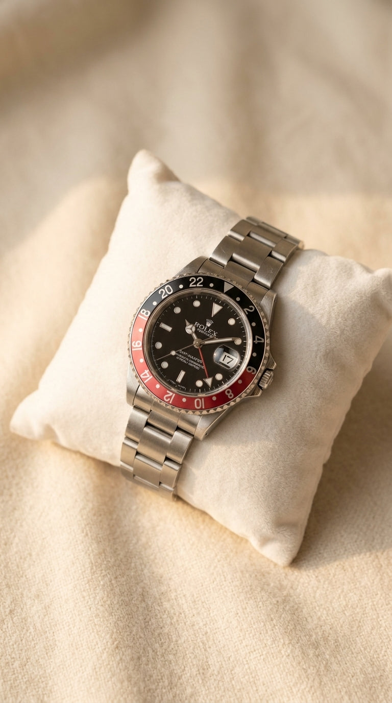 Luxury GMT Pepsi Red & Blue Bezel Stainless Steel Men's Watch